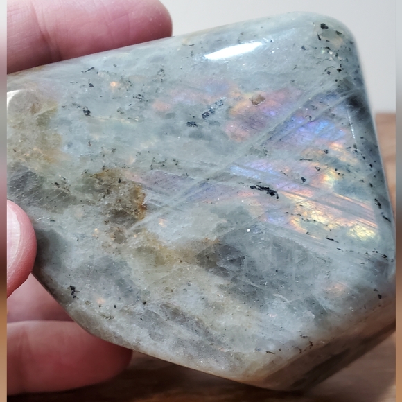 Labradorite Crystal Freeform 1.34 pounds Two-Sided Flash - Picture 7 of 17